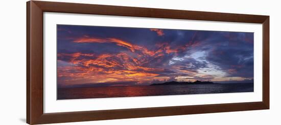 The Seychelles, Evening Mood, View to Praslin, Panorama-Catharina Lux-Framed Photographic Print