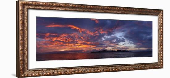 The Seychelles, Evening Mood, View to Praslin, Panorama-Catharina Lux-Framed Photographic Print