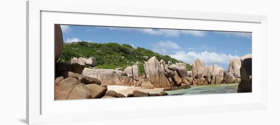 The Seychelles, La Digue, Beach, Rocks, Anse Marron, Panorama-Catharina Lux-Framed Photographic Print