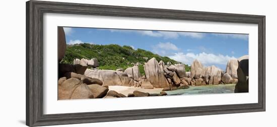 The Seychelles, La Digue, Beach, Rocks, Anse Marron, Panorama-Catharina Lux-Framed Photographic Print