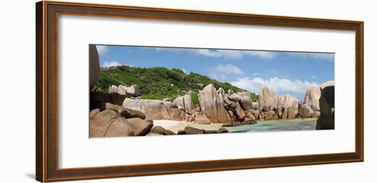 The Seychelles, La Digue, Beach, Rocks, Anse Marron, Panorama-Catharina Lux-Framed Photographic Print