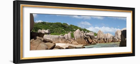 The Seychelles, La Digue, Beach, Rocks, Anse Marron, Panorama-Catharina Lux-Framed Photographic Print