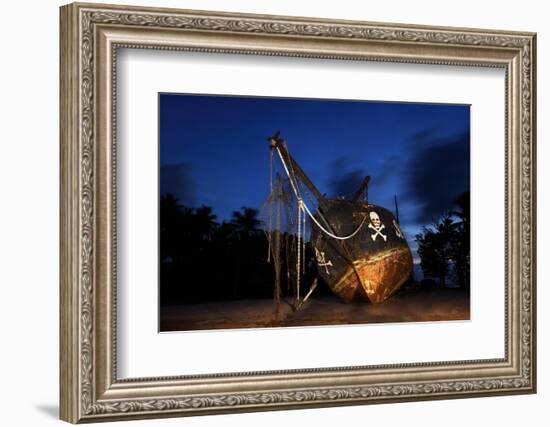 The Seychelles, La Digue, Union Estate, Old Shipyard, Pirate Ship, Evening-Catharina Lux-Framed Photographic Print