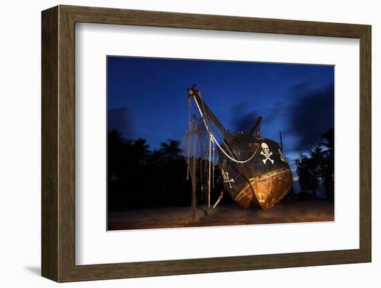 The Seychelles, La Digue, Union Estate, Old Shipyard, Pirate Ship, Evening-Catharina Lux-Framed Photographic Print