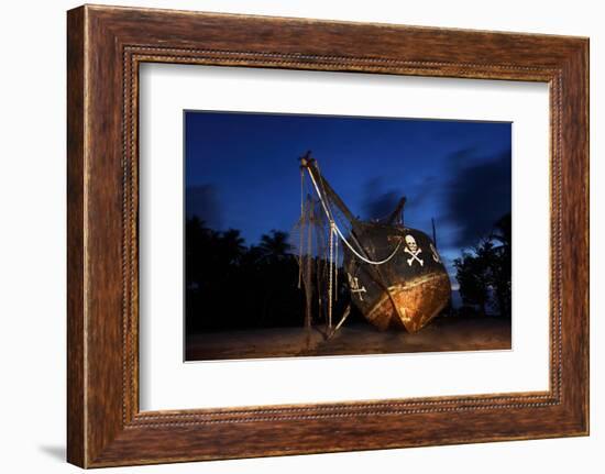 The Seychelles, La Digue, Union Estate, Old Shipyard, Pirate Ship, Evening-Catharina Lux-Framed Photographic Print