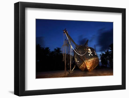 The Seychelles, La Digue, Union Estate, Old Shipyard, Pirate Ship, Evening-Catharina Lux-Framed Photographic Print