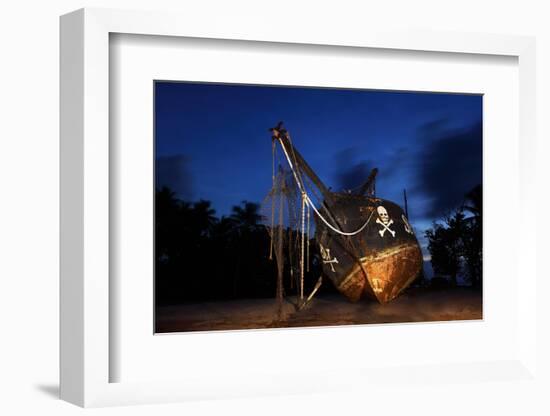 The Seychelles, La Digue, Union Estate, Old Shipyard, Pirate Ship, Evening-Catharina Lux-Framed Photographic Print