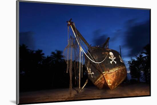 The Seychelles, La Digue, Union Estate, Old Shipyard, Pirate Ship, Evening-Catharina Lux-Mounted Photographic Print