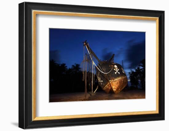 The Seychelles, La Digue, Union Estate, Old Shipyard, Pirate Ship, Evening-Catharina Lux-Framed Photographic Print