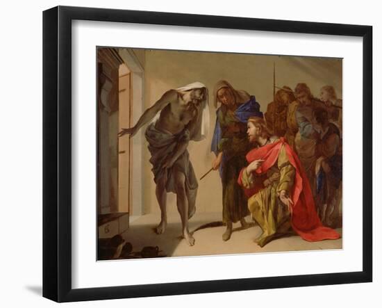 The Shade of Samuel Invoked by Saul, C. 1655-Bernardo Cavallino-Framed Giclee Print