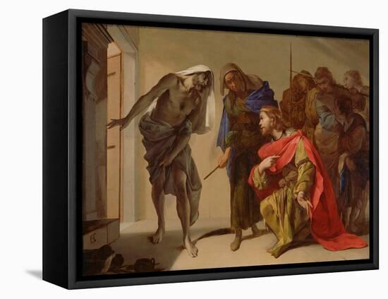 The Shade of Samuel Invoked by Saul, C. 1655-Bernardo Cavallino-Framed Premier Image Canvas