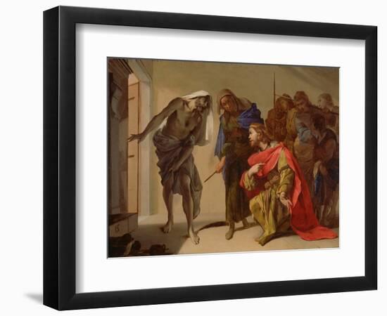 The Shade of Samuel Invoked by Saul, C. 1655-Bernardo Cavallino-Framed Giclee Print