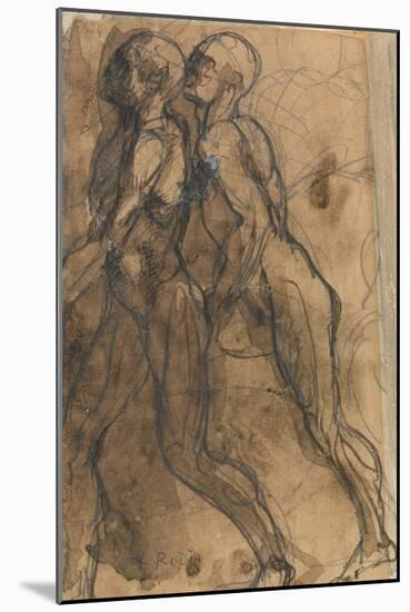 The Shades Approaching Dante and Virgil-Auguste Rodin-Mounted Giclee Print