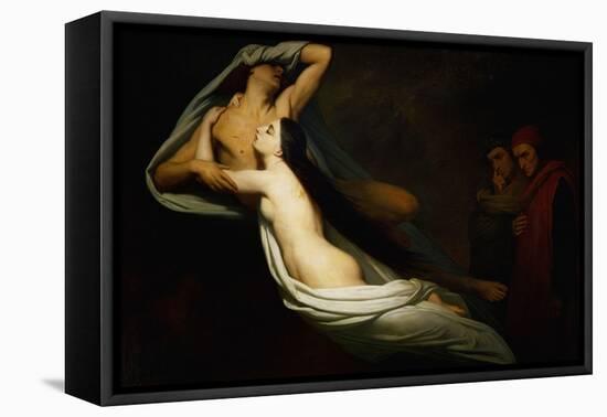 The shades of Francesca da Rimini and Paolo Malatesta appear to Dante and Virgil-Ary Scheffer-Framed Premier Image Canvas