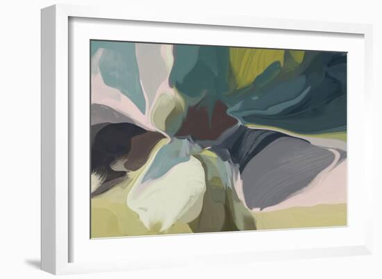 The Shades of Green and Blue Abstract-Irena Orlov-Framed Art Print