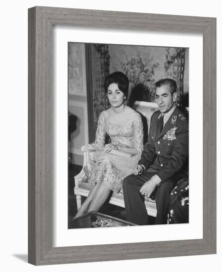 The Shah of Iran Mohamed Reza and His Financee Farah Diba-Loomis Dean-Framed Photographic Print