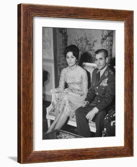 The Shah of Iran Mohamed Reza and His Financee Farah Diba-Loomis Dean-Framed Photographic Print