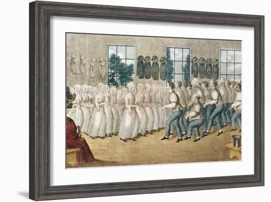 The Shakers Near Lebanon, Published by Currier & Ives, New York-Currier & Ives-Framed Giclee Print