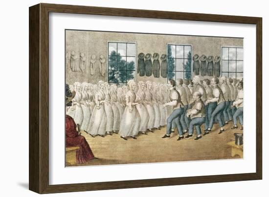 The Shakers Near Lebanon, Published by Currier & Ives, New York-Currier & Ives-Framed Giclee Print