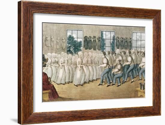 The Shakers Near Lebanon, Published by Currier & Ives, New York-Currier & Ives-Framed Giclee Print