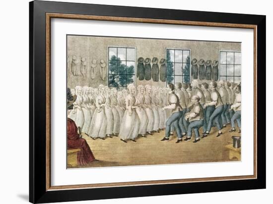 The Shakers Near Lebanon, Published by Currier & Ives, New York-Currier & Ives-Framed Giclee Print