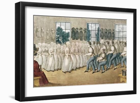 The Shakers Near Lebanon, Published by Currier & Ives, New York-Currier & Ives-Framed Giclee Print