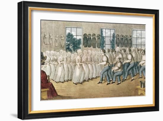 The Shakers Near Lebanon, Published by Currier & Ives, New York-Currier & Ives-Framed Giclee Print