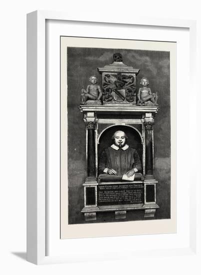 The Shakespeare Memorial Bust and Tablet-null-Framed Giclee Print