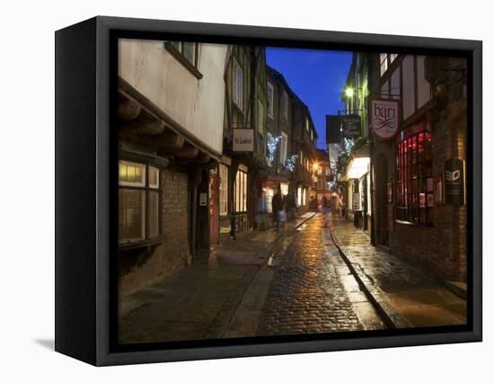 The Shambles at Christmas, York, Yorkshire, England, United Kingdom, Europe-Mark Sunderland-Framed Premier Image Canvas