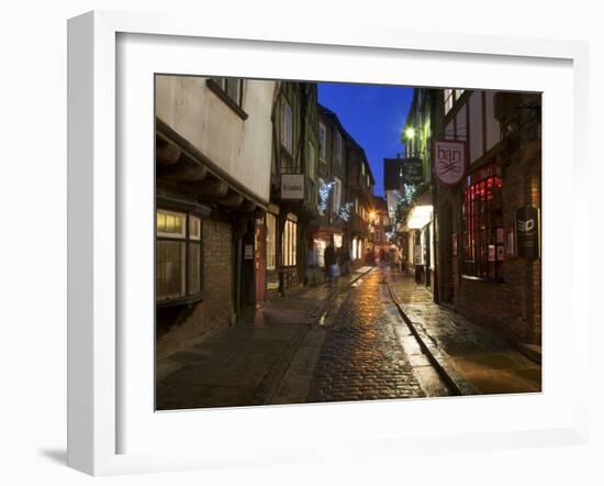 The Shambles at Christmas, York, Yorkshire, England, United Kingdom, Europe-Mark Sunderland-Framed Photographic Print