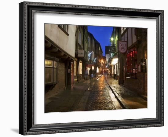 The Shambles at Christmas, York, Yorkshire, England, United Kingdom, Europe-Mark Sunderland-Framed Photographic Print