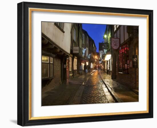 The Shambles at Christmas, York, Yorkshire, England, United Kingdom, Europe-Mark Sunderland-Framed Photographic Print