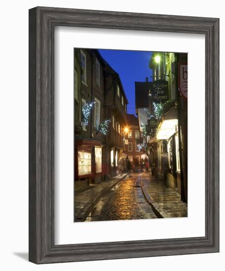 The Shambles at Christmas, York, Yorkshire, England, United Kingdom, Europe-Mark Sunderland-Framed Photographic Print