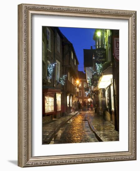 The Shambles at Christmas, York, Yorkshire, England, United Kingdom, Europe-Mark Sunderland-Framed Photographic Print