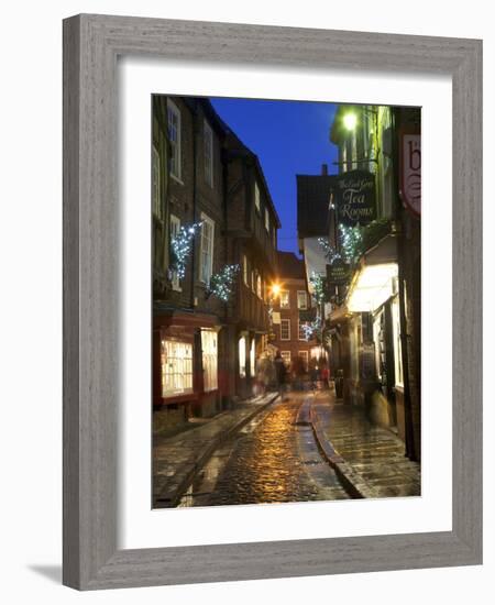 The Shambles at Christmas, York, Yorkshire, England, United Kingdom, Europe-Mark Sunderland-Framed Photographic Print