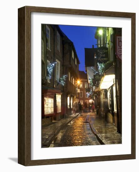 The Shambles at Christmas, York, Yorkshire, England, United Kingdom, Europe-Mark Sunderland-Framed Photographic Print