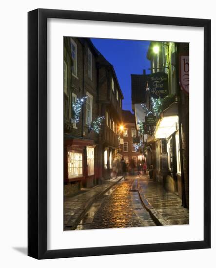 The Shambles at Christmas, York, Yorkshire, England, United Kingdom, Europe-Mark Sunderland-Framed Photographic Print