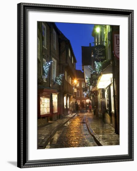 The Shambles at Christmas, York, Yorkshire, England, United Kingdom, Europe-Mark Sunderland-Framed Photographic Print