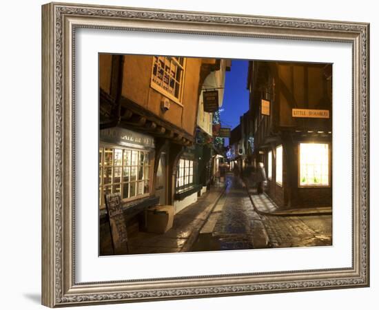 The Shambles at Christmas, York, Yorkshire, England, United Kingdom, Europe-Mark Sunderland-Framed Photographic Print