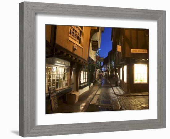 The Shambles at Christmas, York, Yorkshire, England, United Kingdom, Europe-Mark Sunderland-Framed Photographic Print