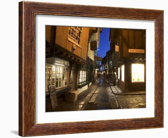 The Shambles at Christmas, York, Yorkshire, England, United Kingdom, Europe-Mark Sunderland-Framed Photographic Print