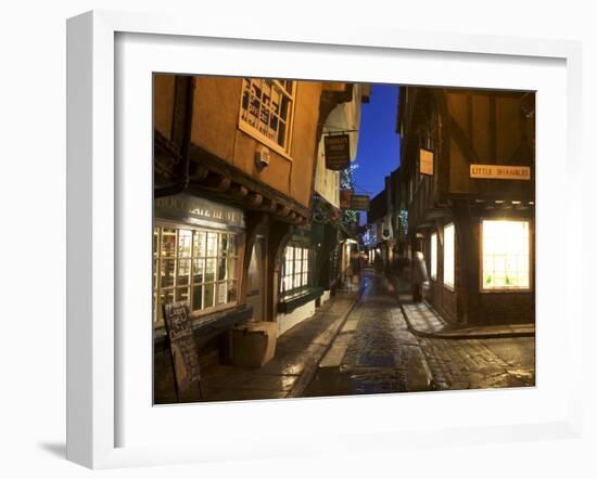 The Shambles at Christmas, York, Yorkshire, England, United Kingdom, Europe-Mark Sunderland-Framed Photographic Print