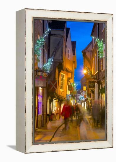 The Shambles at Christmas, York, Yorkshire, England, United Kingdom, Europe-Frank Fell-Framed Premier Image Canvas