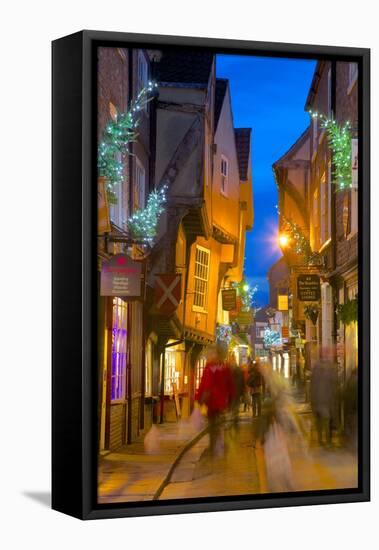 The Shambles at Christmas, York, Yorkshire, England, United Kingdom, Europe-Frank Fell-Framed Premier Image Canvas