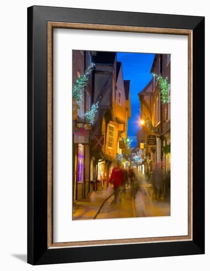 The Shambles at Christmas, York, Yorkshire, England, United Kingdom, Europe-Frank Fell-Framed Photographic Print