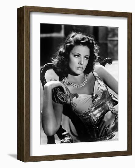 The Shanghai Gesture by Josef von Sternberg with Gene Tierney, 1941 (b/w photo)-null-Framed Photo