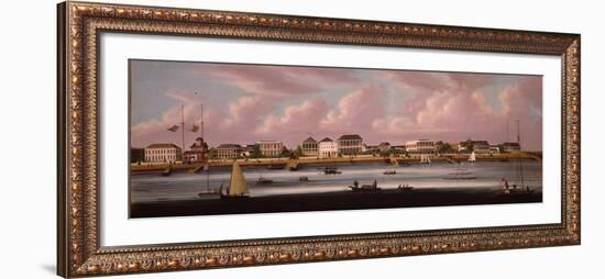 The Shanghai Regatta with a View of the Bund, C.1850-Chinese School-Framed Giclee Print