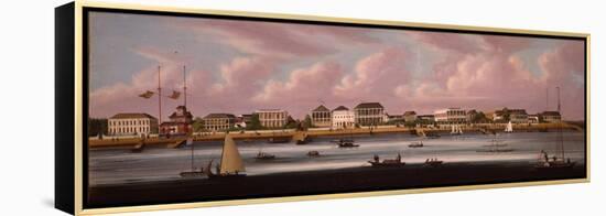 The Shanghai Regatta with a View of the Bund, C.1850-Chinese School-Framed Premier Image Canvas