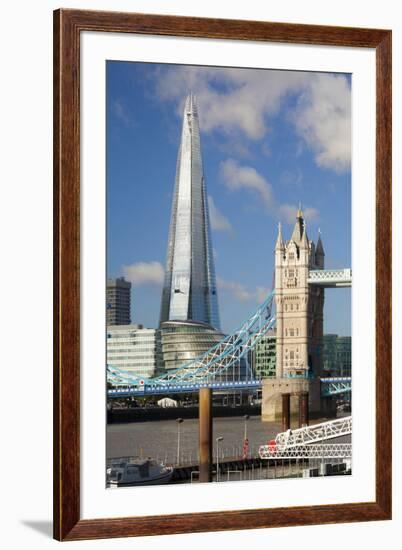 The Shard and Tower Bridge, London, England, United Kingdom, Europe-Miles Ertman-Framed Photographic Print