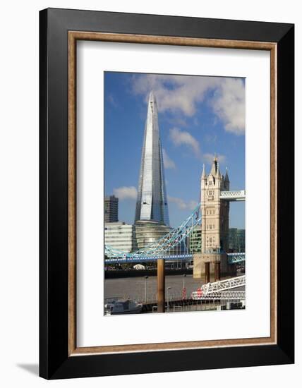 The Shard and Tower Bridge, London, England, United Kingdom, Europe-Miles Ertman-Framed Photographic Print